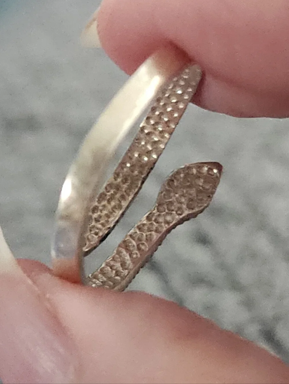 Sterling Silver Marcasite Snake Wrap Ring with Green Stone Eyes